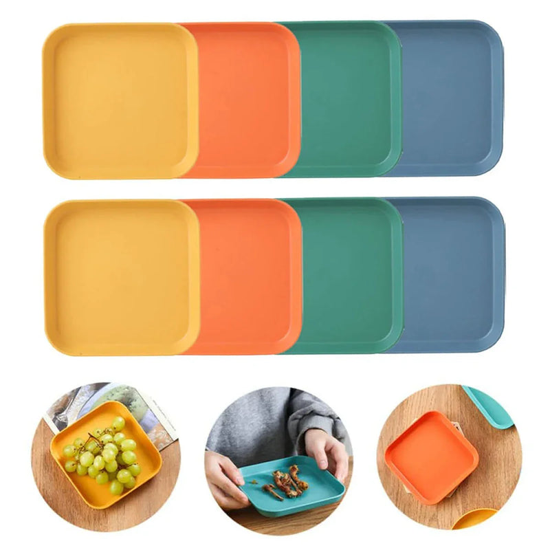 Axyaa Snack Plate Set for Home, Camping, Weddings - Reusable & Durable - 4/8/12pcs