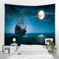 Axyaa Pirate Ship Tapestry - Sailing Seascape Decor for Boho Bedroom Aesthetics