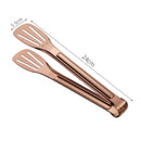 Axyaa Stainless Steel BBQ Tongs - Three Wire Clip for Meat & Salad