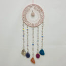 Axyaa Agate 7 Chakra Gem Dream Catcher Wall Decor Moon Gemstone Wind Chime