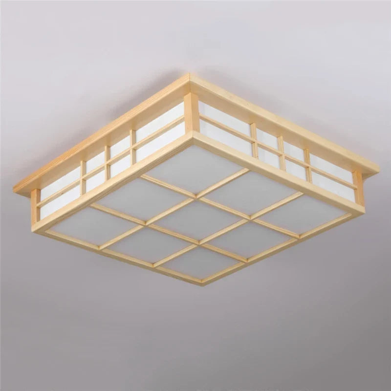 Axya Wooden Square LED Ceiling Light for Modern Living Room or Kitchen