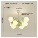 Axyaa Matcha Green Molecule LED Chandelier for Home Decor & Lighting