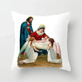 Retro Oil Painting Christmas Pillowcase - Axyaa Nativity Cushions Case Jesus Christ Print Throw Pillows Case