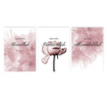 Islamic Canvas Print Flower Calligraphy Wall Art by Axyaa for Home Decor