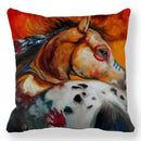 Axyaa Horse Printed Pillowcase 45x45cm Polyester Home Sofa Decor Throw Pillow Cover