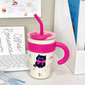 Axyaa Cute Thermos Water Bottle Insulated Stainless Steel Tumbler with Straw