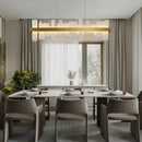 Axyaa Alabaster Marble Pendant Light Chandelier for Dining Table, Kitchen, Living Room - LED Ceiling Lamp
