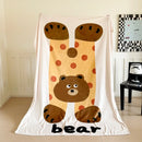 Axyaa Cartoon Animal Milk Fleece Flannel Blanket - Large Version