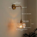 Axyaa Retro LED Wall Lamps, Copper Glass, Indoor Bedroom Bar Bathroom Mirror Light