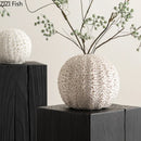 Honeycomb Ceramic Vase with Artificial Flowers for Axyaa Aesthetic Room Decor