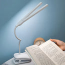 Axyaa Double-head Clip-On LED Table Lamp with Touch Control Dimmable Light