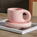 Axyaa Splash Ink Ceramic Mug with Saucer, 400ml