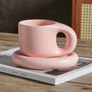 Axyaa Splash Ink Ceramic Mug with Saucer, 400ml