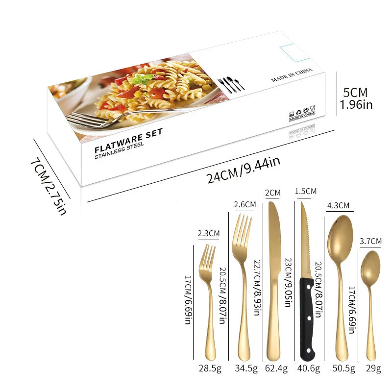 Axyaa 1010 Stainless Steel Tableware Set with Steak Knife and Dessert Spoon