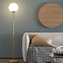 Axyaa Glass Ball Metal Floor Lamp - Modern Minimalist Bedroom Decor LED Light