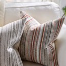 Axyaa Striped Chenille Pillow Cover in Black Grey Rust Red, Cozy Winter 18x18" - 24x24"