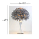 Axyaa White Feather LED Table Lamp - Modern Design for Home and Bedroom Decor