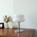 Axyaa Ceramic Table Lamp with Fabric Art Lampshade for Living Room Decor