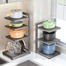 Axyaa Stainless Steel Pot Rack Organizer for Under Cabinet Storage