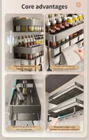 Axyaa Aluminum Kitchen & Bathroom Wall Hanging Rack Storage Shelf Organize Everything