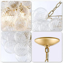 Axyaa Glass Chandelier LED for Bedroom, Hotel, and Home Decor