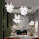 Axyaa Serpentine LED Chandelier: Creative White Fabric Pendant Light & Suspension Lighting for Home Decor