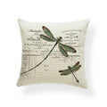 Axyaa Dragonfly Pattern Cushion Cover, Blue Butterfly Leaves 45x45cm