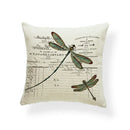 Axyaa Dragonfly Pattern Cushion Cover, Blue Butterfly Leaves 45x45cm