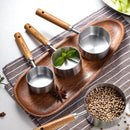 Axyaa Measuring Spoons & Cups Set Wood Handle Stainless Steel Baking Tools