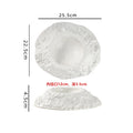 Axyaa Solid Color Rock Texture Ceramic Dessert Soup Salad Plate Set