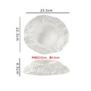 Axyaa Solid Color Rock Texture Ceramic Dessert Soup Salad Plate Set