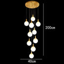 Axyaa Crystal Chandelier Stair Pendant Lamp Living Room Lights