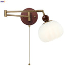 Axyaa White Pumpkin LED Wall Light - Swing Arm Nordic Modern Wandlamp