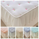 Axyaa Embroidery Floral Mattress Cover Thicken Lace Quilted Bed Cover Queen/King Sizes