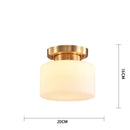 Axyaa Vintage Glass LED Ceiling Lights for Living Room, American Copper Finish