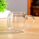 Axyaa 400ml Transparent Glass Cup with Vertical Ripple Design