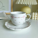 Axyaa Vintage Relief Ceramic Coffee Cup and Saucer Set