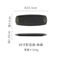 Axyaa Ceramic Rectangular Sushi Plate Folded Edge Dim Sum Tray