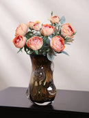 Axyaa Art Glass Coffee Vase: Modern Luxury Living Room Decor with Hydroponic Flower Device