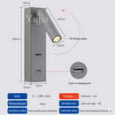 Axyaa Bedside Reading Light, USB Charging, Adjustable 3W LED Spotlight, Bedroom & Hotel