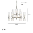 Axyaa Glass Pendant Light LED Chandelier for Classic Villa Home Decor