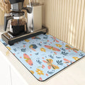Butterfly Print Table Mat Coaster Set by Axyaa: Kitchen Accessories Absorbent Drying Mat