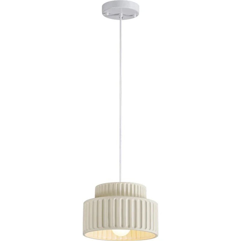 Axyaa Nordic LED Pendant Lamp Cream Resin Hanging Light Fixtures