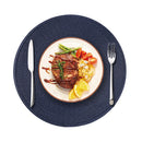 Axyaa Christmas Black Round Woven Placemats Set for Kitchen Tables - 6PCS