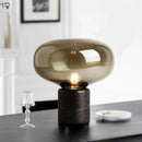 Axyaa Glass Table Lamp LED E27 Marble Base Minimalist Design for Bedroom and Living Room