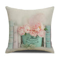Axyaa Pastoral Floral Cushion Cover: Elegant Linen Home Decor for Sofa, Square Flower Pillow