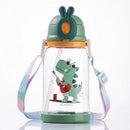Axyaa Kids Straw Water Bottle 600ml - Leakproof Cartoon Sippy Cup