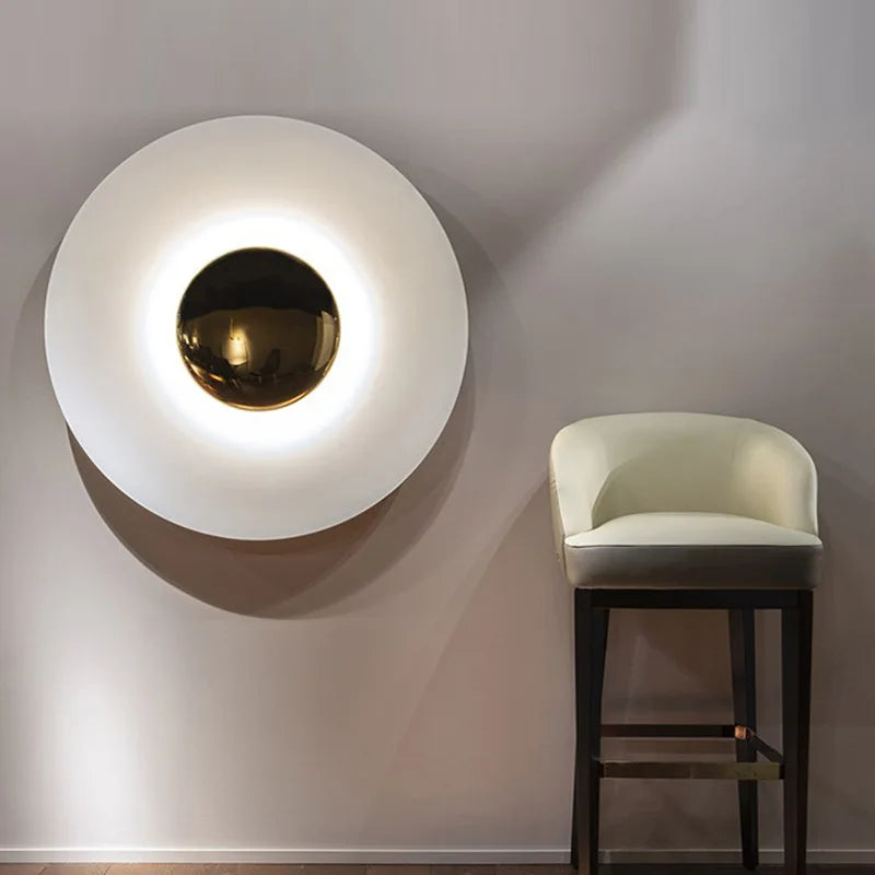 Axyaa Round LED Wall Lamp: Modern Nordic Wall Lights for Indoor Lighting, Living Room, Bedroom