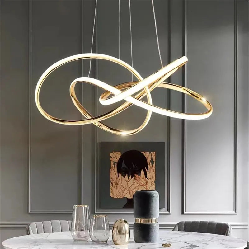 Luxury Gold Ring Chandelier by Axyaa - Modern Nordic Style Lighting for Home Decor