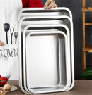 Axya Stainless Steel Grill Fish Tray Rectangular Plate BBQ Food Container